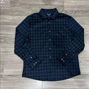 Age of Wisdom Men's Navy Plaid Shirt